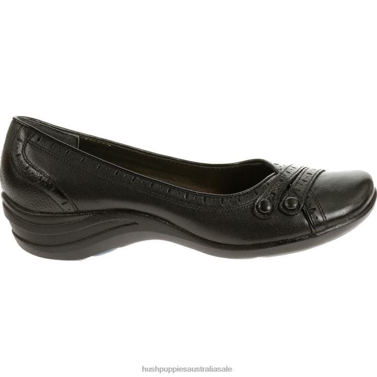 Black Leather Burlesque Women Hush Puppies Casual Shoes F264D233