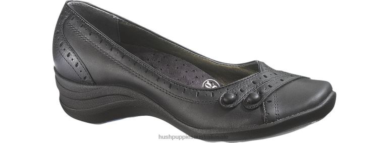 Black Leather Burlesque Women Hush Puppies Casual Shoes F264D233