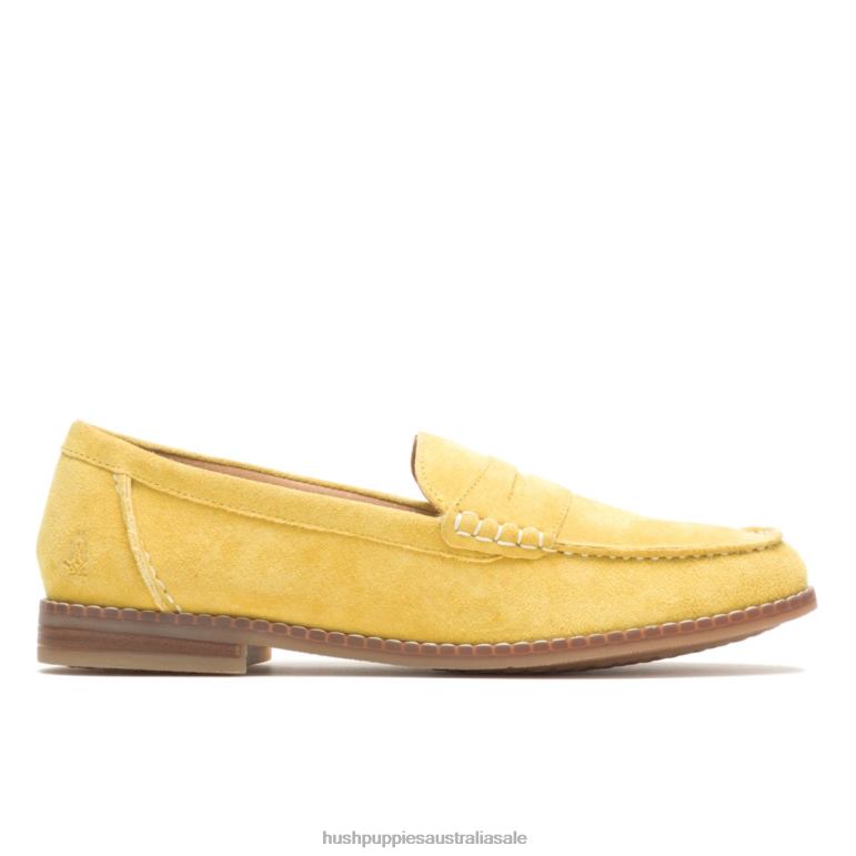 Lemon Curry Suede Wren Loafer Women Hush Puppies Loafer F264D44